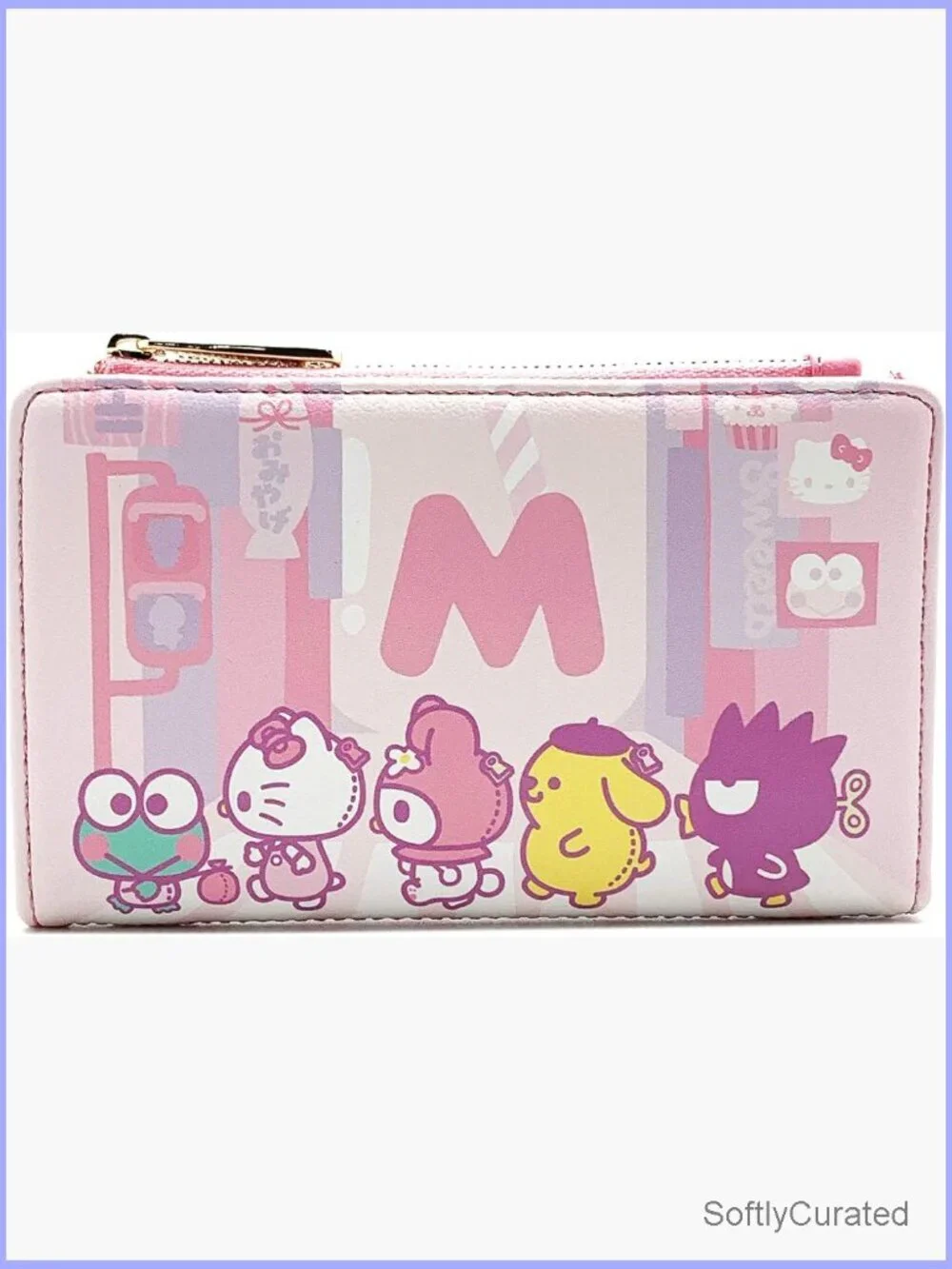 Faux Leather Hello Kitty Wallet with Snap Closure